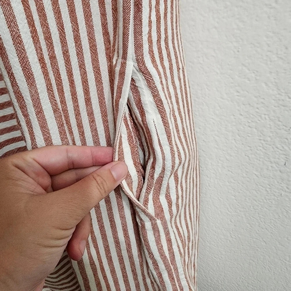MADEWELL Stripe-Play Button-back Tee Dress Red White Size XXS - Picture 7 of 12